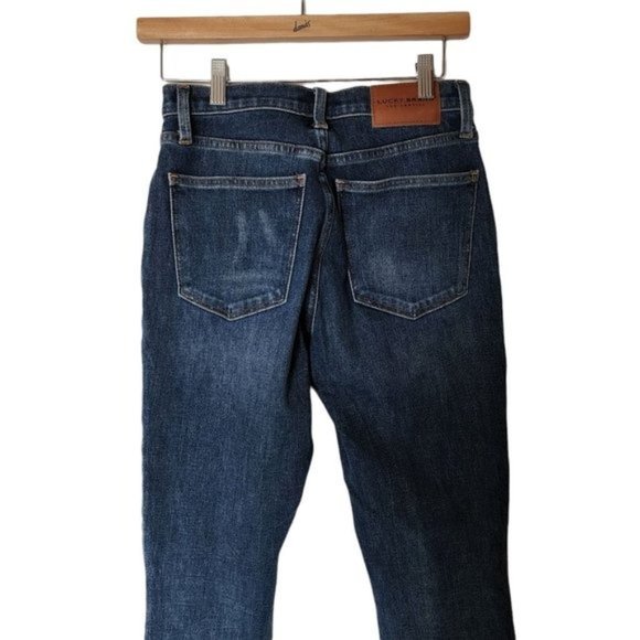 Lucky Brand Jeans Bridgette Skinny Raw Hem Ankle High Rise Dark Wash Denim Blue - Picture 11 of 11